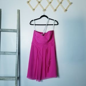 DAVID'S BRIDAL STRAPLESS PINK DRESS SIZE 12
